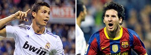 C. Ronaldo e Messi marcaram,
juntos, incríveis 104 gols em 2010 (Editoria de Arte / GLOBOESPORTE.COM)