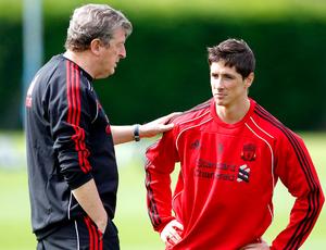 Roy Hodgson e Fernando Torres Liverpool treino