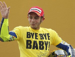 Valentino Rossi no pódio da motogp 