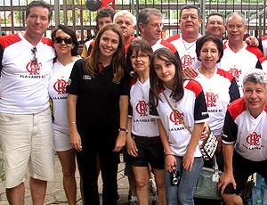 Torcedores de Lages-SC com Patricia Amorim no aniversário do Flamengo