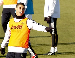 Cristiano Ronaldo no treino do Real Madrid