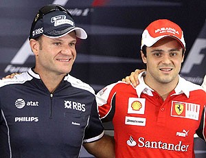Barrichello e Massa juntos (Foto: Reuters)