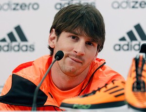 Messi durante lançamento de chuteira