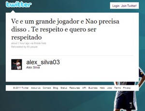 Twitter Alex Silva (Foto: Reprodução)