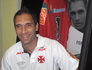 Fernando Prass vestiário Vasco (Foto: Fred Huber / Globoesporte.com)