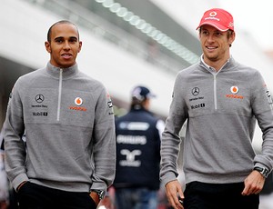 Lewis Hamilton e Jenson Button, pilotos da McLaren (Foto: Getty Images)