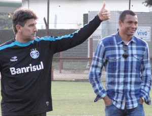 Gilberto Silva e Renato Gaúcho (Foto: Eduardo Cecconi/Globoesporte.com)