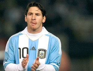 Messi no amistoso da Argentina contra a Albânia (Foto: Reuters)