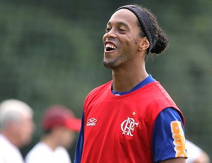 Ronaldinho Gaúcho  no treino do Flamengo (Foto: Cezar Loureiro / Ag. O Globo)