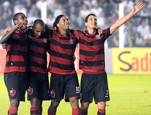 Flamengo comemora vitória sobre o Santos (Foto: Alexandre Vidal / FlaImagem)