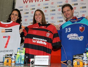 apresentação da camisa do Flamengo com novos patrocinadores (Foto: Leandra Benjamin / FlaImagem)