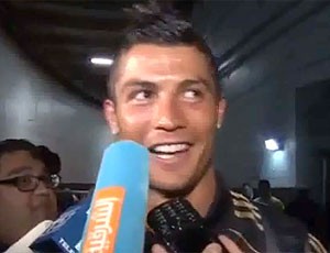 FRAME Cristiano Ronaldo em entrevista sobre Coentrão (Foto: Reprodução)