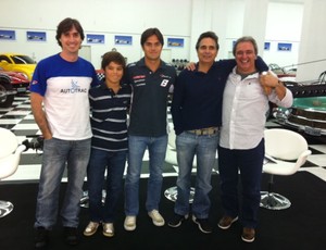 Nelson Piquet e seus filhos no Linha de Chegada (Foto: SporTV)