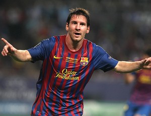 Messi comemora gol do Barcelona contra o Porto (Foto: AP)