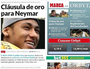 Neymar, diário Marca (Foto: Marca / reprodução)