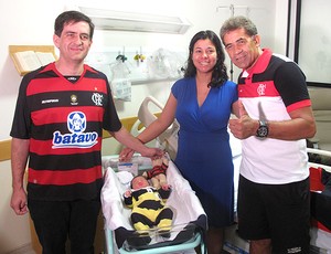 Raphael, Daniel, Jacqueline e Nunes no quarto do hospital (Foto: Thales Soares / Globoesporte.com)