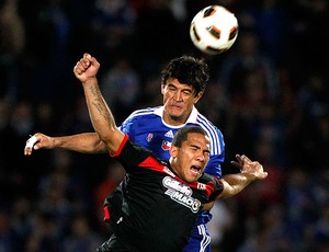 Marcos Gonzalez na partida da LDU contra o Flamengo (Foto: AFP)