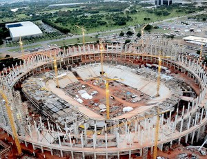 obras no estádio Nacional de Brasília, Mané Garrincha para a Copa 2014 (Foto: Divulgação)