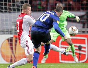 Rooney na partida do Manchester United contra o Ajax (Foto: AP)