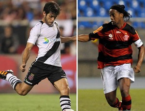 Ronaldinho x juninho (Foto: Editoria de Arte / Globoesporte.com)