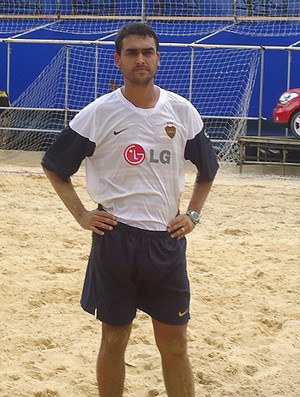 Bruno Matias, jogador do Boca Juniors do futebol de areia (Foto: Igor Christ / GLOBOESPORTE.COM)
