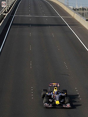 Mark Webber participa de evento na Austrália (Foto: AFP)