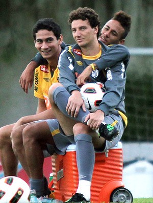 Neymar, Ganso e Elano no treino do Santos (Foto: Fernando Pilatos / Globoesporte.com)