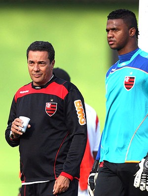 Luxemburgo e Felipe no treino do Flamengo (Foto: Alexandre Cassiano / Ag. O Globo)