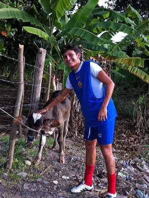 Criação de vacas do time Tiradentes 2  (Foto: Luana Andrade/ Globoesporte.com)