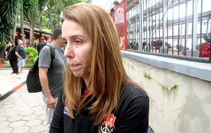 Patrícia Amorim, presidente do Flamengo, durante aniversário (Foto: Richard Fausto / GLOBOESPORTE.COM)