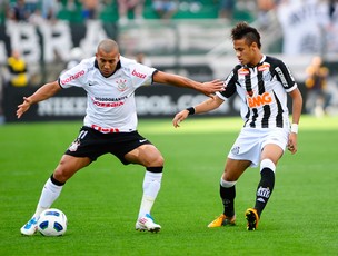 Emerson e Neymar, Corinthians x Santos (Foto: Marcos Ribolli/Globoesporte.com)