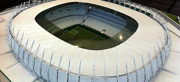 Maquete da Arena Castelão (Foto: Diego Morais / Globoesporte.com)
