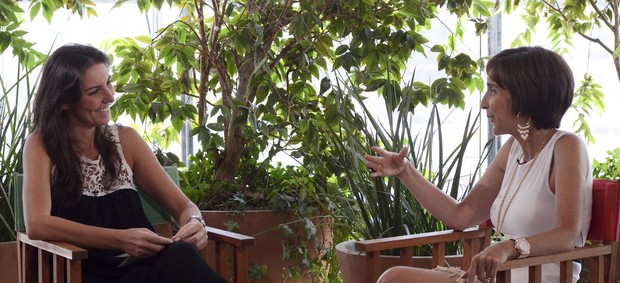 Glenda Kozlowski entrevista Viviane Senna, mãe de Bruno Senna e presidente do Instituto Ayrton Senna (Foto: Bob Paulino/ divulgação)