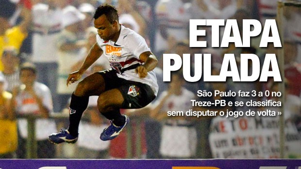 São Paulo despacha o Treze em um jogo só: 3 a 0 (Reprodução)