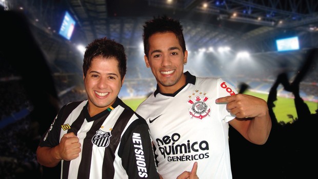 Hugo e Tiago, Santos e Corinthians (Foto: Divulgação)