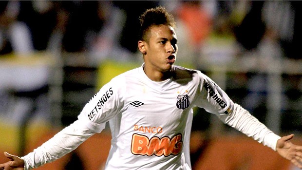 Neymar comemora gol do Santos contra o Once Caldas (Foto: Reuters)