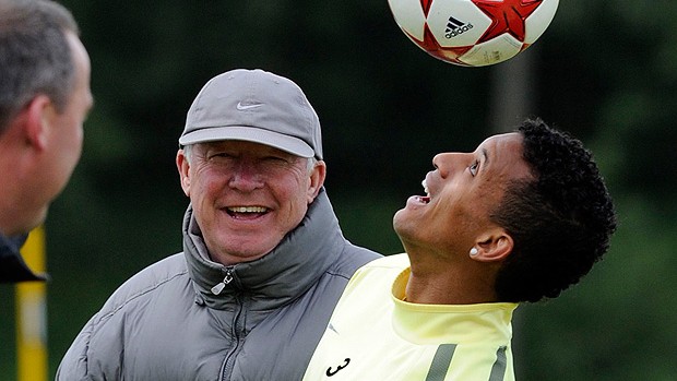 nani alex ferguson manchester united treino (Foto: agência Reuters)
