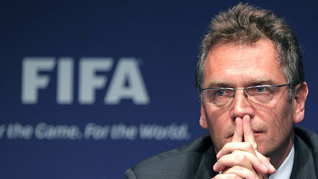 Jerome Valcke durante coletiva da FIFA (Foto: AFP)
