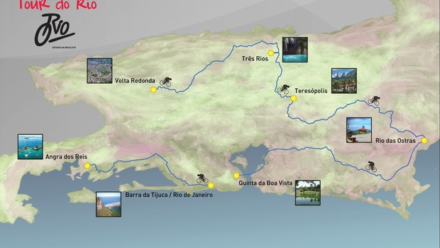 mapa tour do rio ciclismo circuito  (Foto: Divulgação)