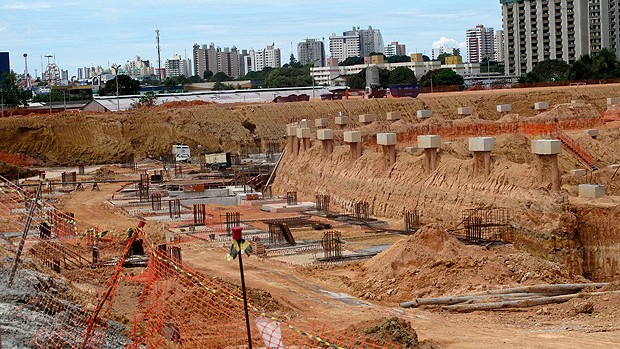 Obras no Arena da Amazônia - Manaus (Foto: Cahê Mota / Globoesporte.com)