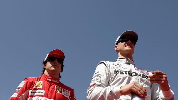Formula 1 - Alonso e Schumacher no Bahrein (Foto: Getty Images)