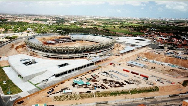 Estádio Castelão com mais de 50% das obras para a Copa do Mundo de 2014 concluídas (Foto: Divulgação/Secopa)