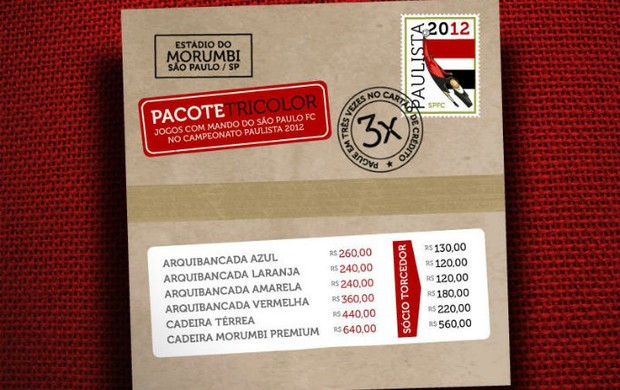 Passaporte vendido pela diretoria de marketing do São Paulo para o Campeonato Paulista (Foto: Site oficial do São Paulo FC)