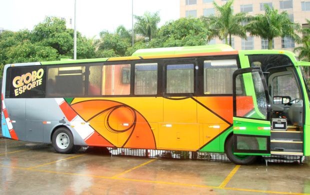 Ônibus do Globo Esporte SP (Foto: Zé Gonzalez / Globoesporte.com)