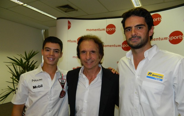 Agência de Emerson Fittipaldi, ao centro, cuidará da carreira de Eric Granado e Thiago Camilo (Foto: Alexander Grünwald/ GLOBOESPORTE.COM)