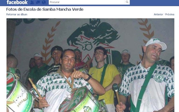 Edmundo e Marcos na bateria da Mancha (Foto: Reprodução / Facebook)