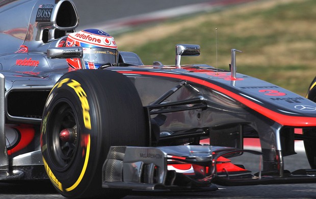 Button no teste da McLareni em Barcelona (Foto: Getty Images)