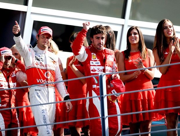 Massa, Button e Alonso com gatas. GP Monza. F1