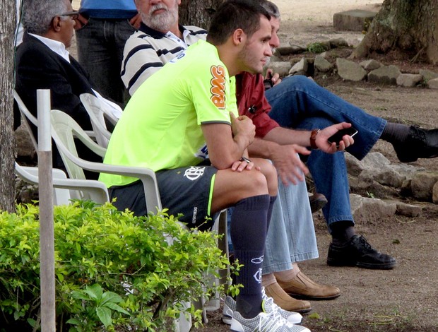 Renato Augusto, ex-Flamengo, no Ninho do Urubu
