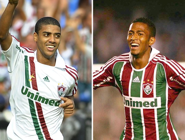 MONTAGEM - Alan e Maicon comemorando no Fluminense
